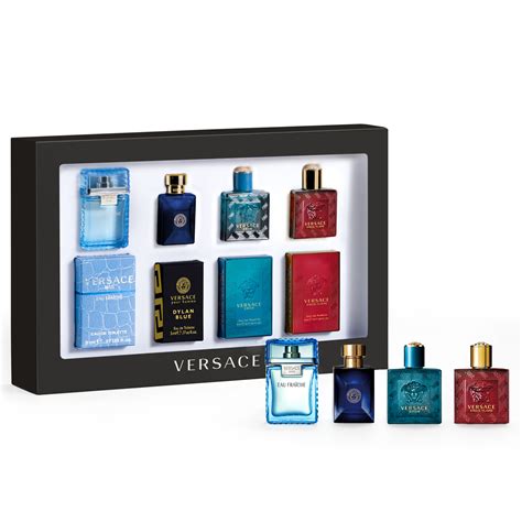 versace mini perfume set for him|Versace miniature perfume set.